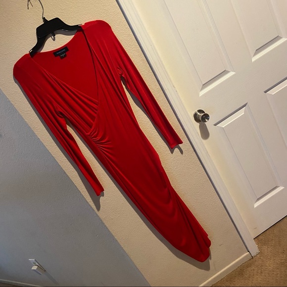 Great Condition MARCIANO Red Bodycon Wrap Midi Maxi Dress XS - Picture 3 of 5
